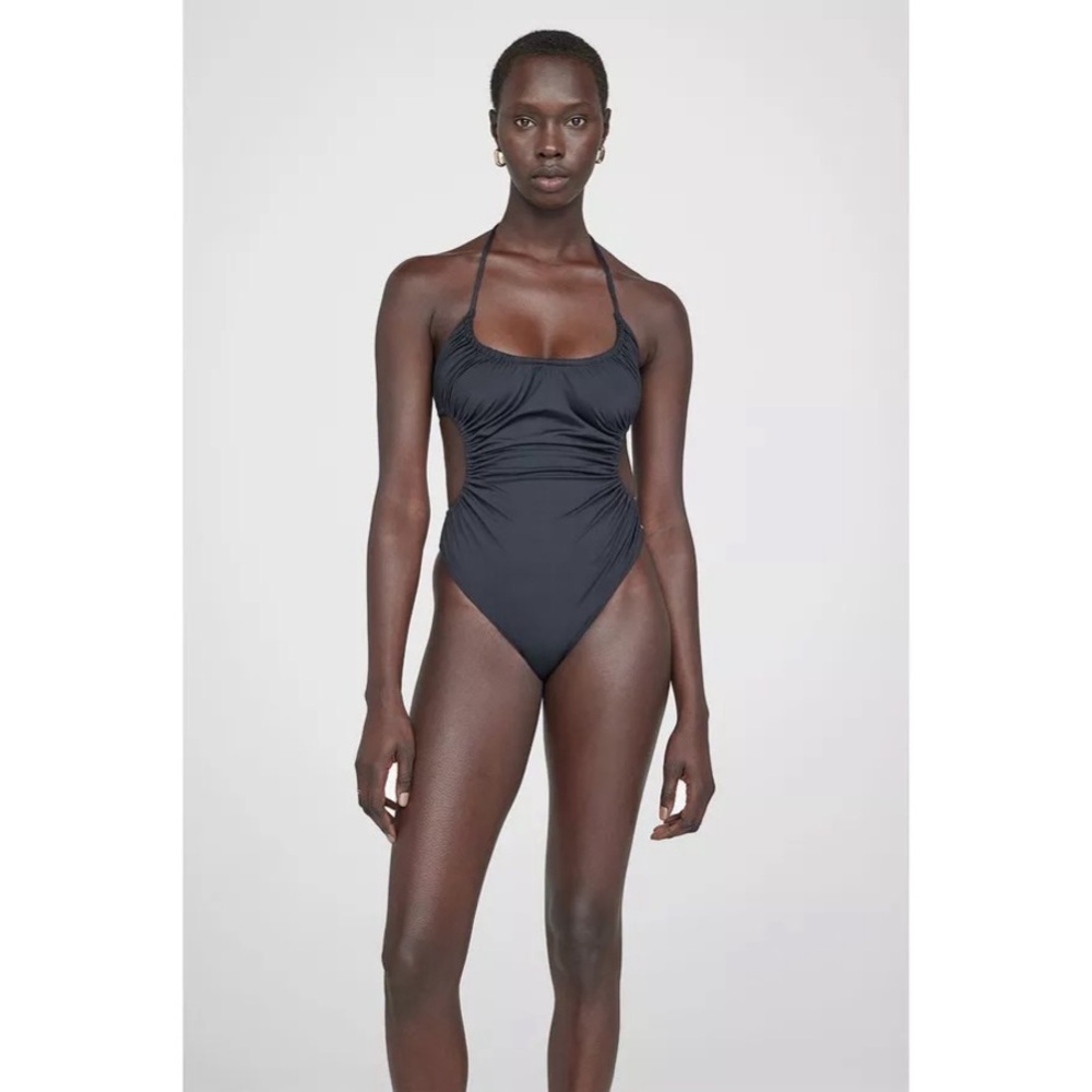NWT Anine Bing Lilo Black One Piece Swimsuit w Cutouts L